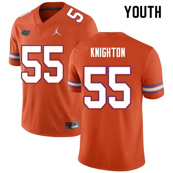 Youth #55 Hayden Knighton Florida Gators College Football Jersey Orange